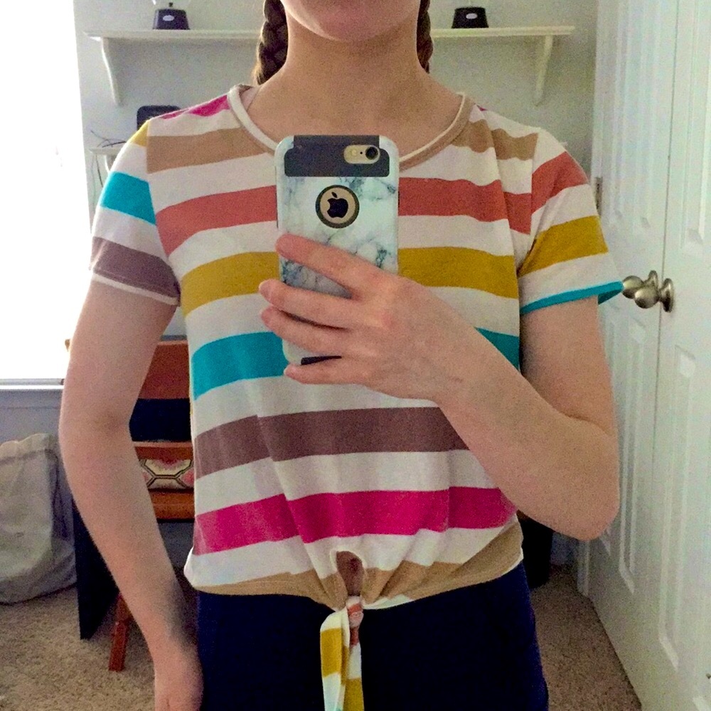 Cropped Multi-Colored Tee Love Culture